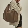 Khaki Autumn And Winter Soft Casual Large Capacity Zipper Tote Bag