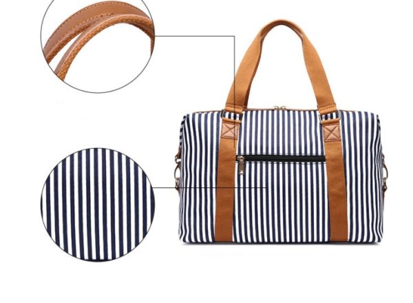 1f0ea659-731e-45af-9d58-755a206a234d Women's Canvas Striped Travel Bag