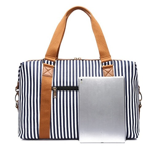 98a2228b-513c-480c-abf7-0c4254a7f1d6 Women's Canvas Striped Travel Bag