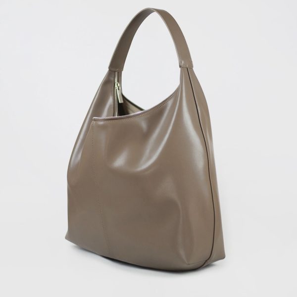 Khaki Autumn And Winter Soft Casual Large Capacity Zipper Tote Bag