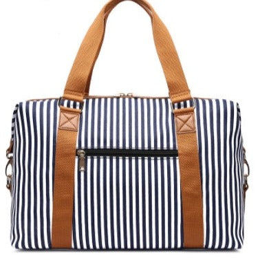 d1936bf3-16fe-44d9-910c-323ae75108ae Women's Canvas Striped Travel Bag