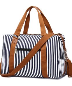 f566fd3e-e80c-483c-a822-74174289923a Women's Canvas Striped Travel Bag