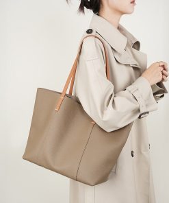 01eab954-b53b-481f-8c04-fe5e3a22e1be First Layer Cowhide Handmade Tote Bag Women's Portable Shoulder Bag