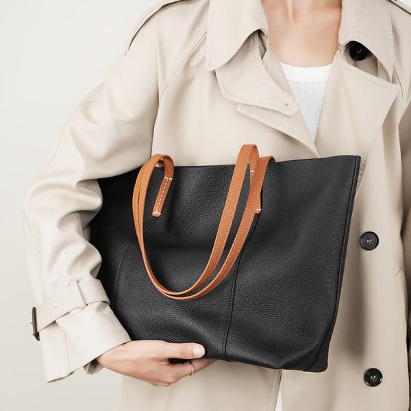 c4f4c611-3e1f-4083-a096-b3cc70a6cb63 First Layer Cowhide Handmade Tote Bag Women's Portable Shoulder Bag